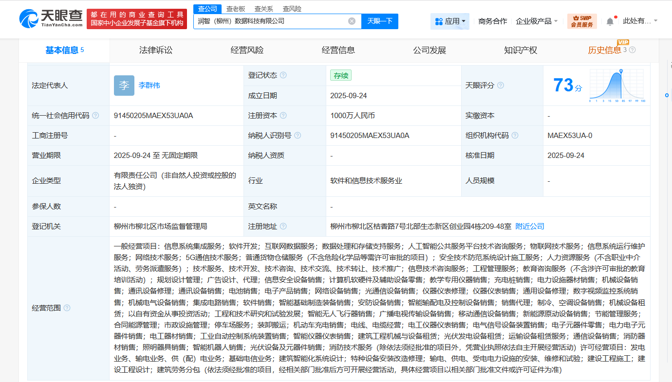 潤建股份柳州布局數據科技，千萬資本驅動軟件開發新戰略